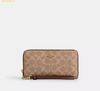  Ví Dài Coach Long Zip Around Wallet In Signature Canvas CW778 Nâu Logo 