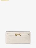  Ví Dài Michael Kors Carson Large Crocodile Embossed Wallet Cream 35F5G2ZE3A 