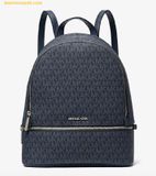  Balo Michael Kors Rhea Medium Signature Logo Backpack Xanh Navy Logo 35S5SRAB2B 