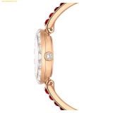  Đồng Hồ Swarovski Matrix bangle watch Swiss Made, Crystal bracelet, Red, Rose gold-tone finish 5690811 