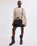  Túi Đeo Chéo Coach Georgia Satchel Bag In Signature Canvas CW422 Đen Logo 