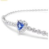  Lắc Tay Swarovski One bracelet Mixed cuts, Heart, Blue, Rhodium plated 5743019 