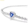  Lắc Tay Swarovski One bracelet Mixed cuts, Heart, Blue, Rhodium plated 5743019 