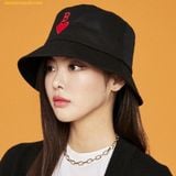  Mũ Bucket MLB Heart Bucket Hat Boston Red Sox Black 