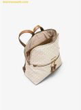  Balo Michael Kors Rhea Medium Slim Logo Backpack Màu Trắng Logo 