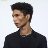  Bông Tai, Khuyên Tai SWAROVSKI Matrix hoop earrings White, Rhodium plated 