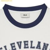  Áo Phông MLB Varsity Number Graphic Overfit Short Sleeve T-Shirt CLE (White) 3ATSV0334-45WHS 