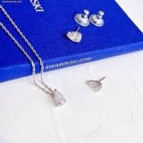  Bộ Dây Chuyền Và Lắc Tay Swarovski Stilla Attract set Pear cut, White, Rhodium plated 5569174 