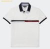 Áo Polo Tommy Hilfiger Regular Fit Embroidered Stripe Logo T-shirt Trắng