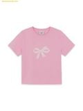  Áo Phông MLB Women's Ribbon Graphic Slim Semi-Crop Short Sleeve T-Shirt Cleveland Guardians - 3FTSN6863-45MAL - L.Magenta 