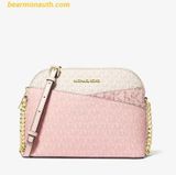  Túi Đeo Chéo Michael Kors Jet Set Travel Medium Logo Dome Crossbody Bag Blush Pink 35F1GTVC6B 