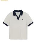  Áo Polo MLB Women's Basic Open Collar Slim Fit Collared T-Shirt New York Yankees - SKU: 3FPQB0663-50IVS - Ivory 