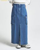  Chân Váy Bút Chì MLB Denim Midi Basic Small Logo - 3FDSB0244-50INS 