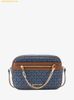 Túi Đeo Chéo Michael Kors Jet Set Large Zip Logo Crossbody Bag Blue Brown