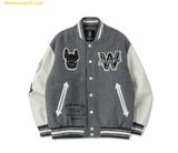  Áo Khoác Bomber Varsity Lifework Hipdog Applique Melange - LW234JP120 - Xám 