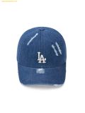  Mũ Lưỡi Trai MLB Damaged Washed Denim Unstructured Ball Cap LA (Indigo) 3ACPVD34N-07INS 