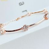  Vòng Tay, Lắc Tay Swarovski Constella bangle Round cut, White, Rose gold-tone plated 