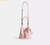  Túi Đeo Vai Coach Rowan Bucket Bag In Signature Canvas With Charms Powder Pink CEA23 