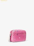  Túi Đeo Chéo Michael Kors MK Jet Set Large Printed Signature Logo Crossbody Bag Màu Hồng 