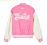  Áo Khoác Bomber MLB Women's Wool Crop Varsity Jacket A5 3FJPV0141-50PKS - Hồng 