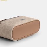  Túi Đeo Chéo Coach Cosmetic Case In Signature Canvas Sand CW728 