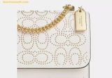  Túi Đeo Vai Coach Claire Crossbody Bag Signature Rivet CX260 Màu Trắng Kem 