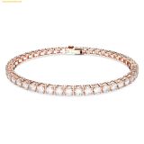  Vòng Tay, Lắc Tay Swarovski Matrix Tennis bracelet Round cut, SKU 5657657, Rose gold 
