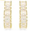  Bông Tai, Khuyên Tai Swarovski Matrix hoop earrings Baguette cut, Heart, Small, White, 18k gold plated 