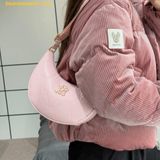  Túi Đeo Vai MLB Diamond Embo Hobo Bag New York Yankees Pink 7ACRMD75N-50PKM Hồng 