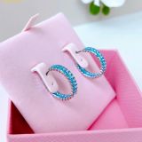  Khuyên Tai, Bông Tai Swarovski Matrix hoop earrings 5659037 Blue 