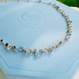  Dây Chuyền Swarovski Constella necklace Mixed cuts, Blue, Rhodium plated 5732255 