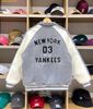  Áo Khoác Bomber New Era Varsity New York Yankees Màu Xám Trắng 