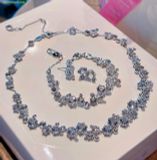  Bộ Dây Chuyền, Lắc , Bông Tai Swarovski Constella set Mixed cuts, White, Rhodium plated 5738285 