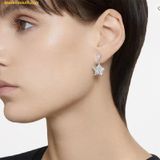  Khuyên Tai, Bông Tai Swarovski Stella Drop Earrings Kite Cut, Star, White, Rhodium Plated 5652002 