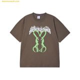  Áo Phông ADLV Neon Alien Rabbit Short Sleeve T-Shirt Nâu 