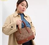  Túi Xách Coach Sabrina Satchel Bag In Signature Canvas Caramel CAS19 
