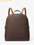  Balo Michael Kors Cindy Large Signature Logo Backpack Màu Nâu Logo 