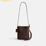  Túi Đeo Chéo Coach Bleecker Bucket Bag 21 In Signature Canvas Brass Maple 