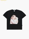  Áo Phông ADLV Baby Face Cat Hug Girl Short Sleeve T-Shirt 
