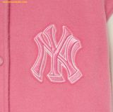  Áo Khoác Bomber MLB Women's Wool Sleeveless Crop Varsity Jacket NY (Hồng) 3FJPV0134-50PKS 