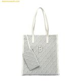  Túi Tote MLB Mono Diamond Jackquard Tote Bag Boston Red Sox Grey 3AORM012N-43GRS 