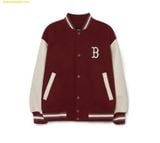  Áo Khoác Bomber MLB Common Logo Wool Varsity Jacket 3AJPB0131-43WIS Tay Da 