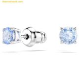  Bộ Dây Chuyền Và Bông Tai Swarovski Una set Round cut, Blue, Rhodium plated 5480485 