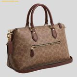  Túi Xách Coach Georgia Satchel bag in signature canvas CW422 Nâu Logo 