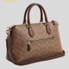  Túi Xách Coach Georgia Satchel bag in signature canvas CW422 Nâu Logo 