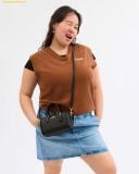  Túi Trống Coach Mini Rowan Crossbody In Signature Canvas CW329 Nâu Logo Khaki 