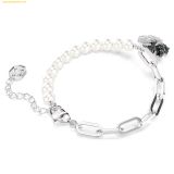  Vòng Tay, Lắc Tay Swarovski Swan bracelet Crystal pearl, Swan, Black, Mixed metal finish 5705720 
