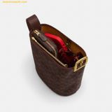  Túi Đeo Chéo Coach Bleecker Bucket Bag 21 In Signature Canvas Brass Maple 
