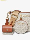  Túi Đeo Chéo MICHAEL KORS MK Jet Set Logo Crossbody Bag with Case for Apple Airpods Pro® Trắng Logo 