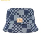  Mũ Bucket MLB Checkerboard Denim-Like Bucket Hat NY (D.Navy) 3AHTCC12N-50NYD 